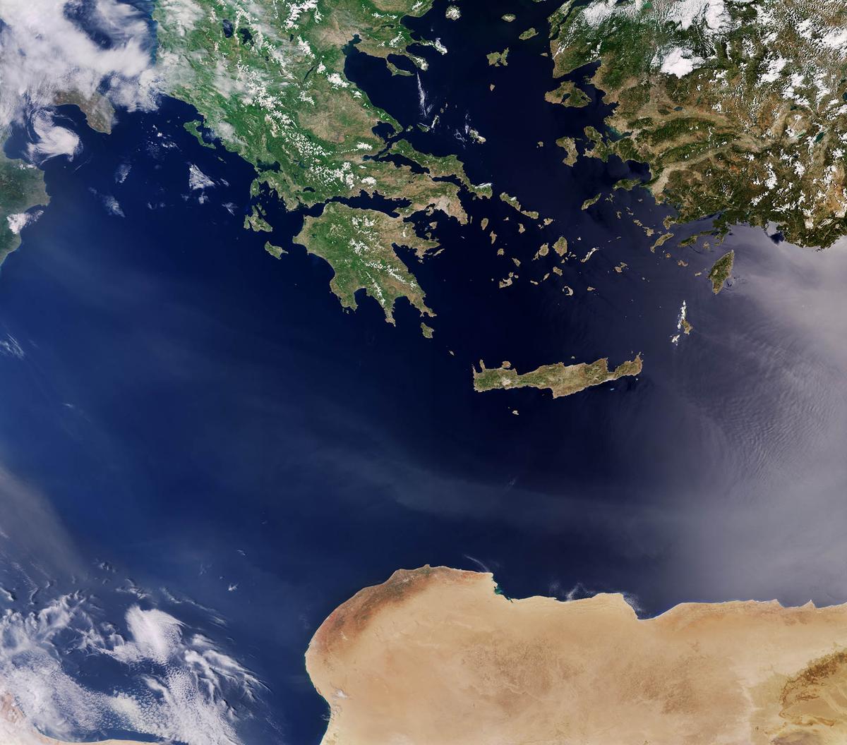 Various countries in the Mediterranean Sea