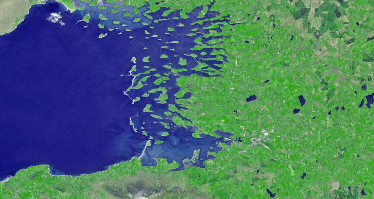 Clew Bay islands in western Ireland