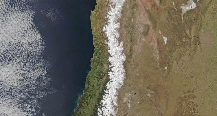 The first signs of winter for the Andes mountains