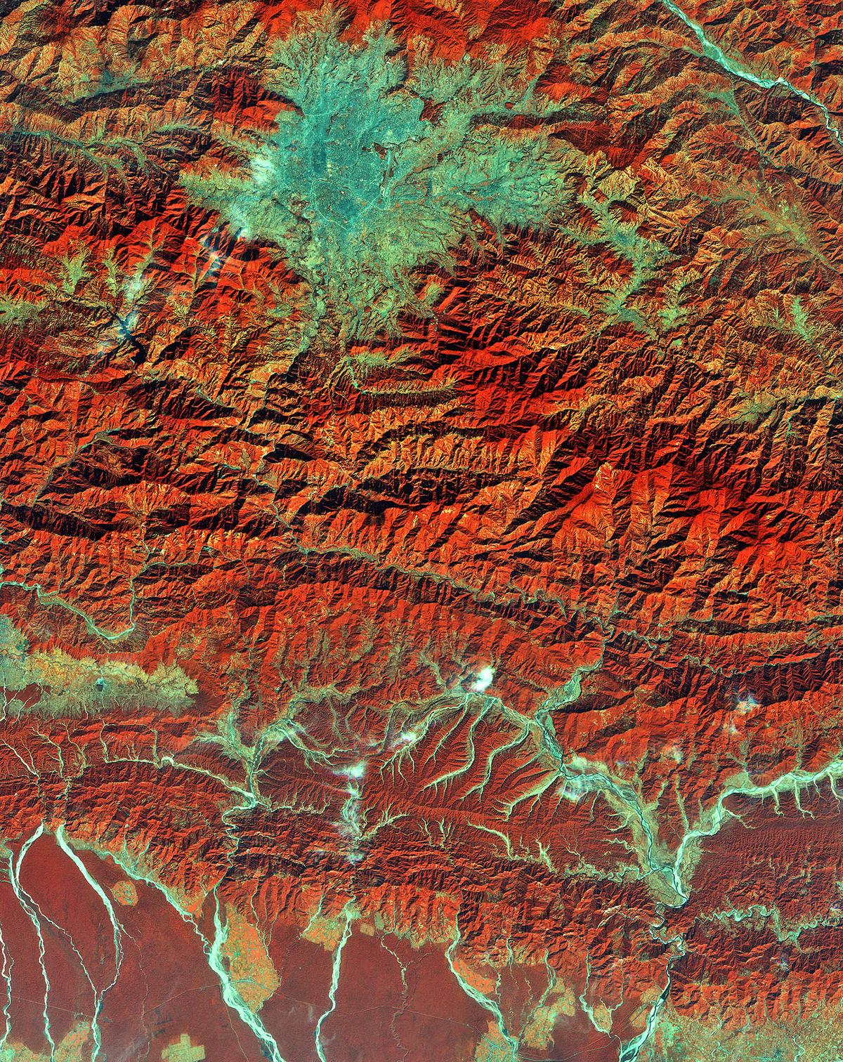 Satellite image of Kathmandu, Nepal