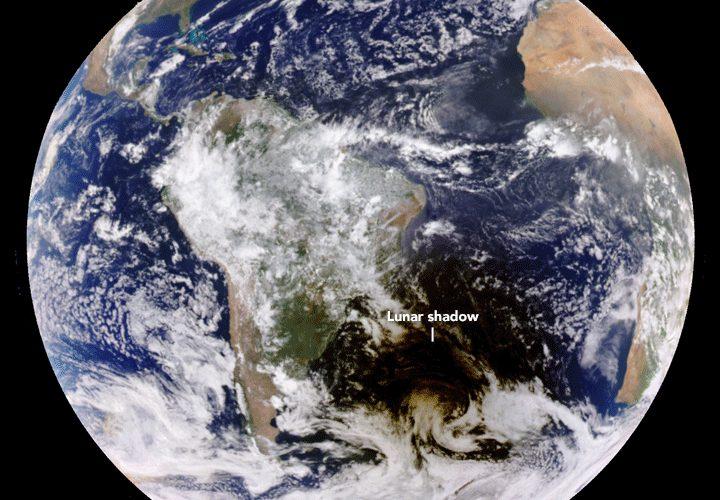 Annular eclipse captured from space
