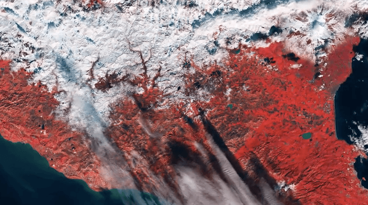 Earth from space: the snow covered mountains of Sicily