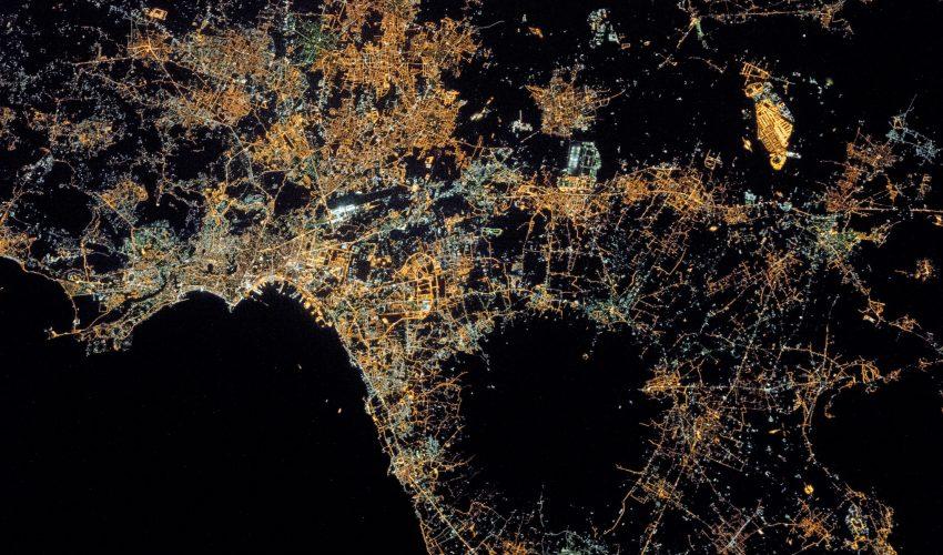 Nighttime in Naples, Italy