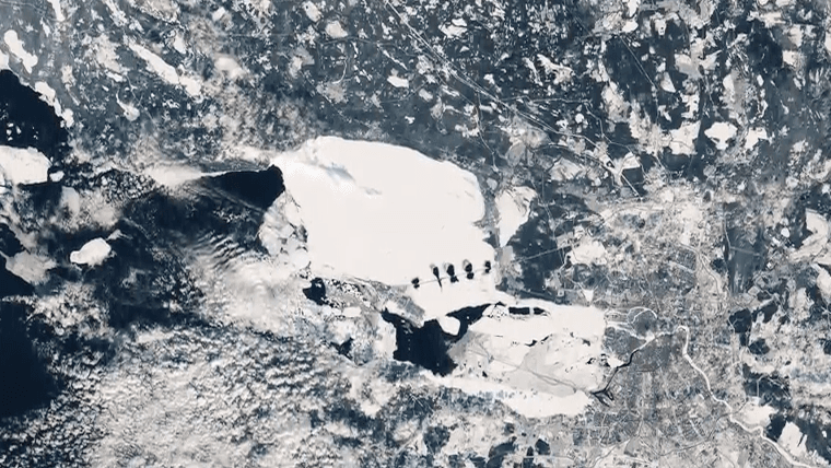 Earth from space: Snowy St. Petersburg