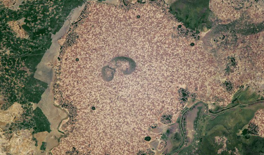 Agricultural fields sit atop the Ethiopian Plateau