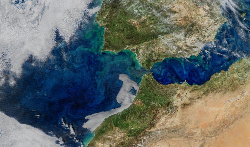Phytoplankton blooms off the coast of Spain