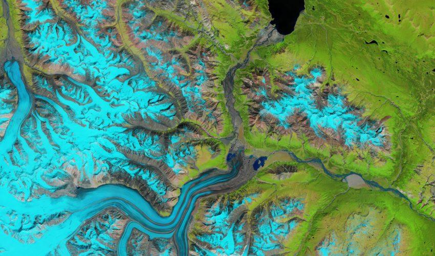 The Kaskawulsh River and Slims River in the Canadian Yukon
