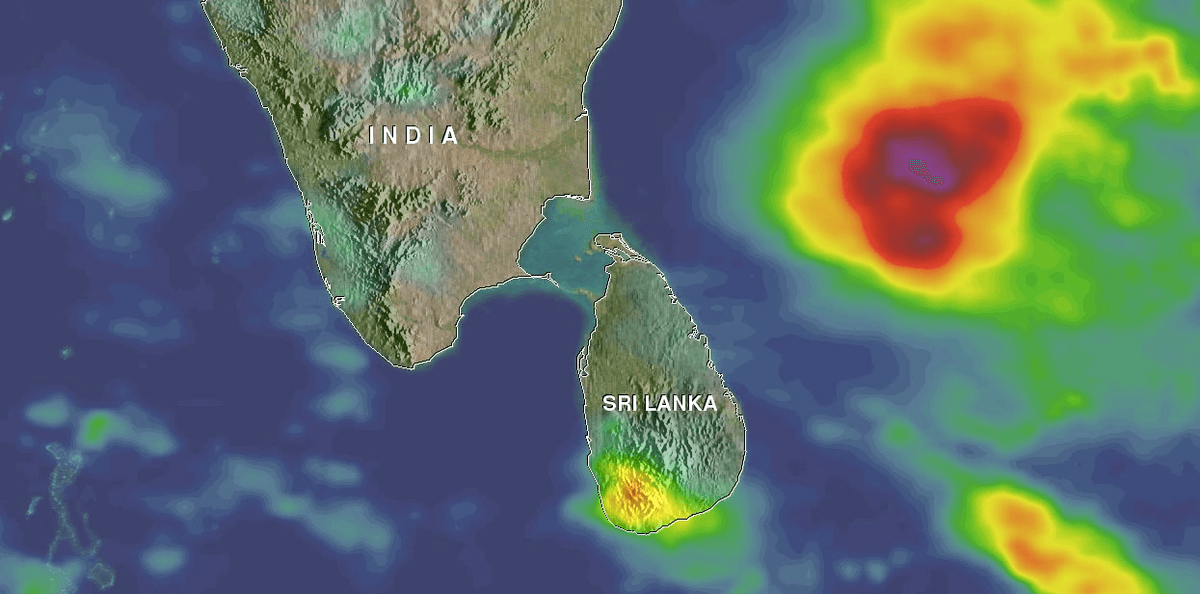 Heavy monsoon rainfall over Sri Lanka