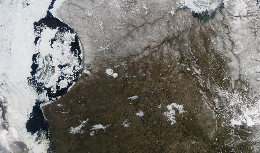 Sea ice in the Hudson Bay of northern Canada