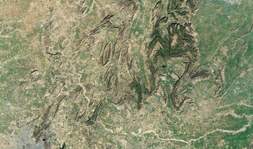 The Aravalli mountain range in India