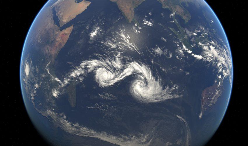 Twin tropical cyclones in the Indian Ocean