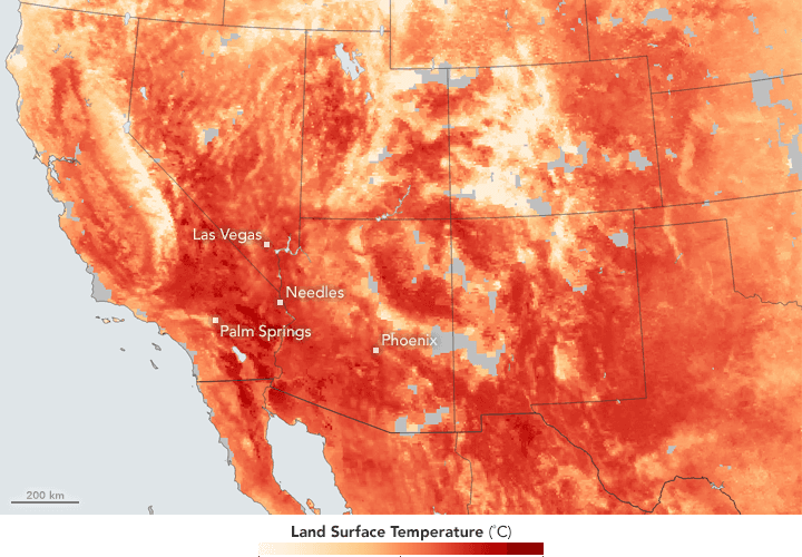 Extreme heat in the southwestern United States