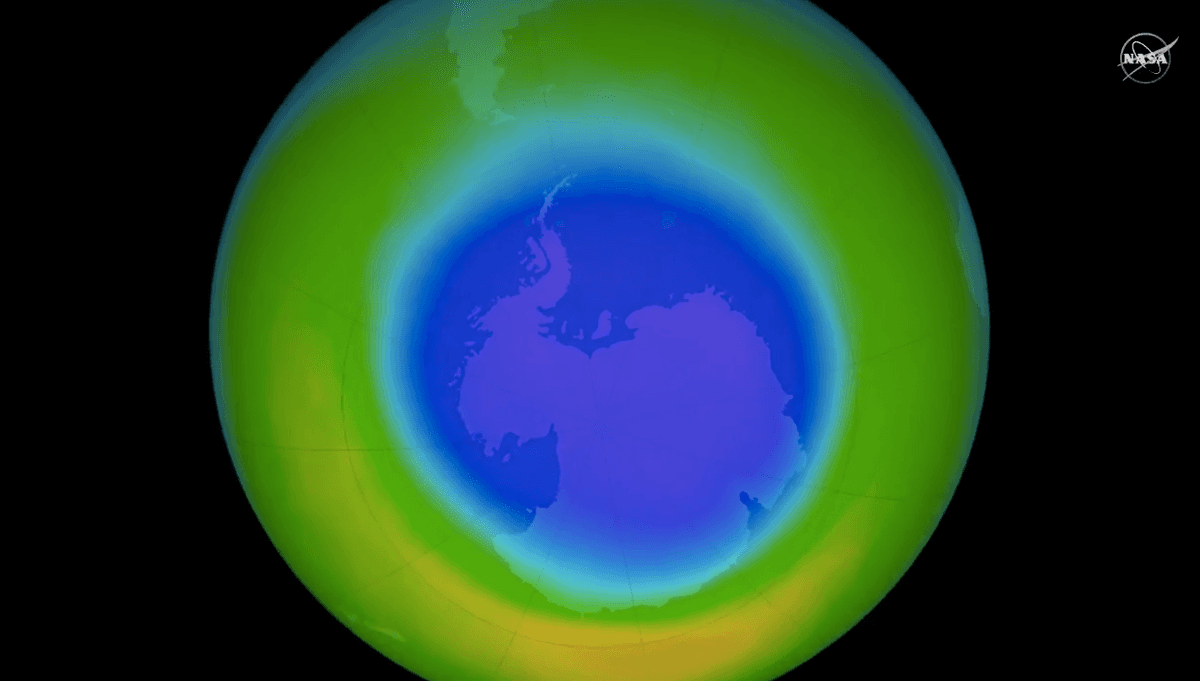The Antarctic ozone hole begins to heal