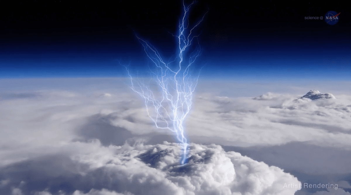 When flashes of light occur above the storm