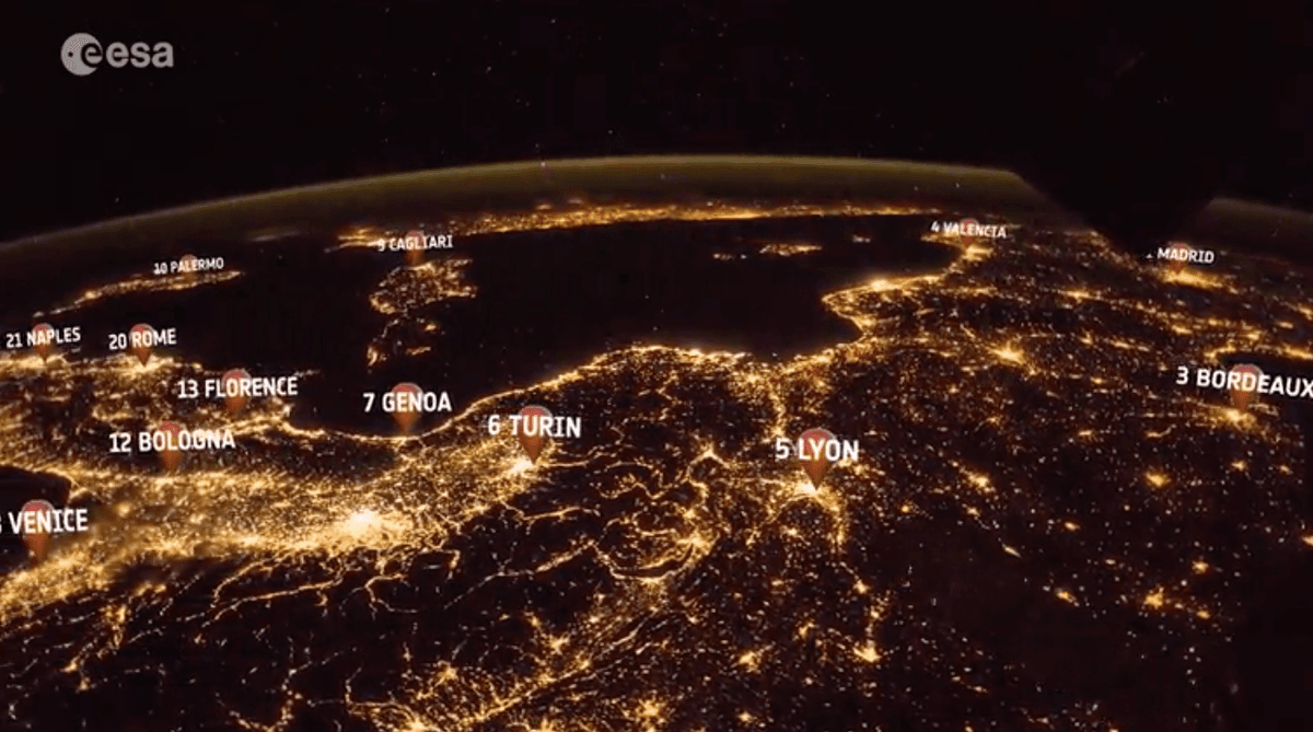 Cities of Europe at night