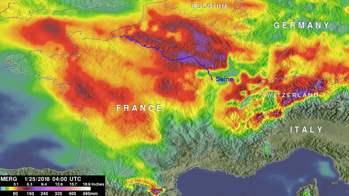 Heavy rains and flooding in eastern France