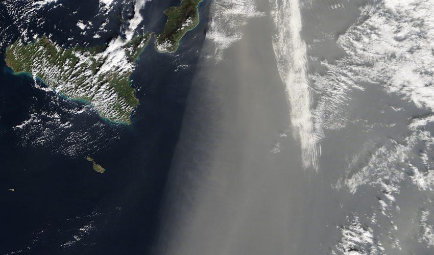 Dust storm above the Mediterranean Sea