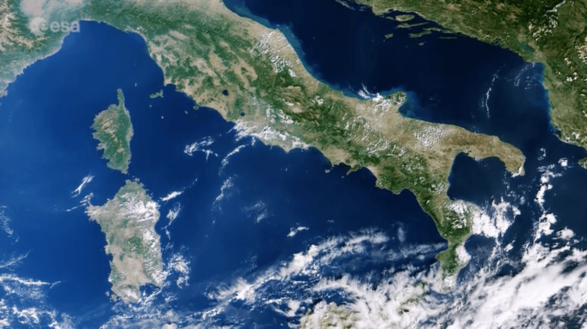 Italy and the Mediterranean Sea from space