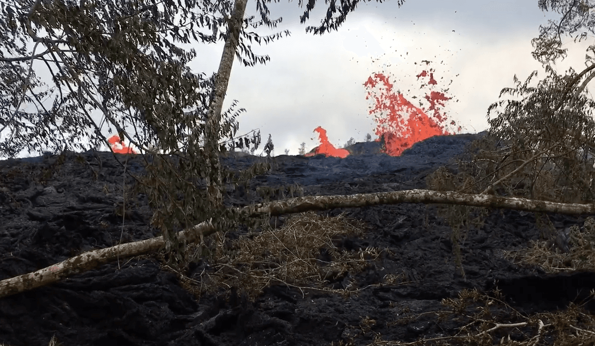 Lava shoots out of Kilauea fissure in Hawaii