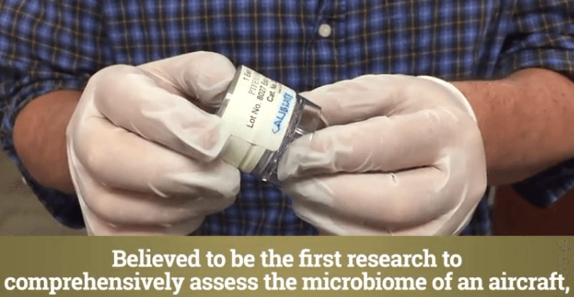 What kind of germs are on a plane?