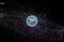 Space debris surrounding the Earth