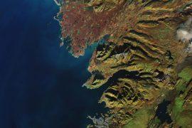 Satellite view of Reykjavik Iceland