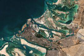 Satellite view of Abu Dhabi