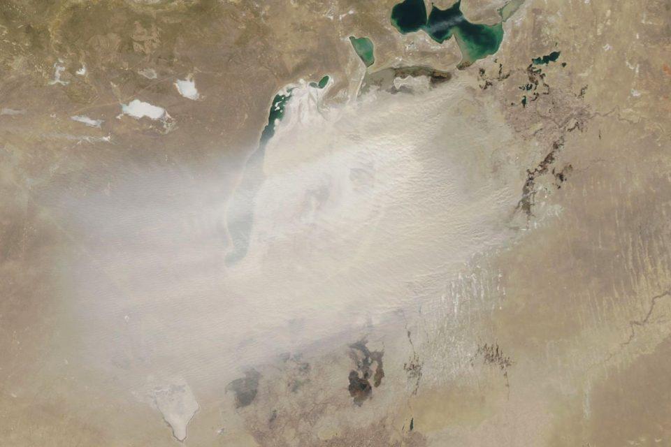 Dust storm over the Aral Sea