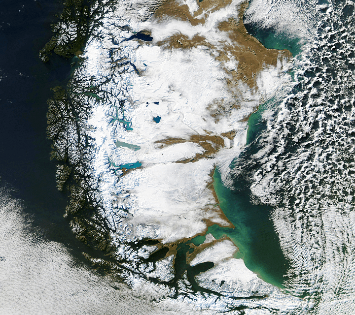 Rare view of Patagonia in South America