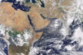 Satellite view of the 2020 Saharan dust cloud 