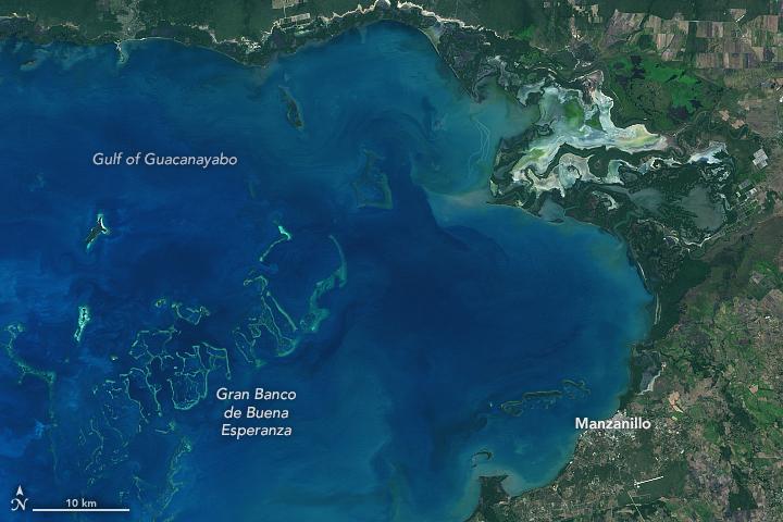 The Gulf of Guacanayabo in the Caribbean Sea