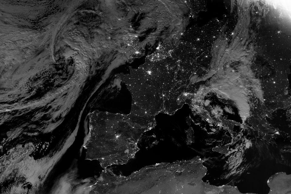 The city lights of Western Europe