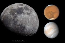 The Moon will pass near Mars and Venus in the September sky