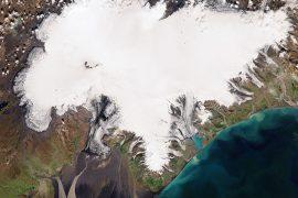The Vatnajökull ice cap in southeast Iceland