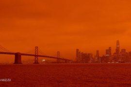 How did western wildfires turn the sky orange?