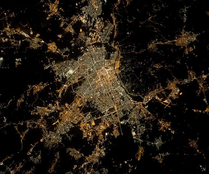 The Italian city of Turin at night