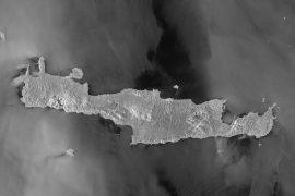 The island of Crete in the Mediterranean Sea