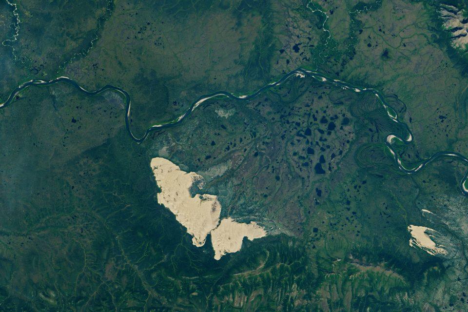 Sand dunes stand out in Kobuk Valley, Alaska