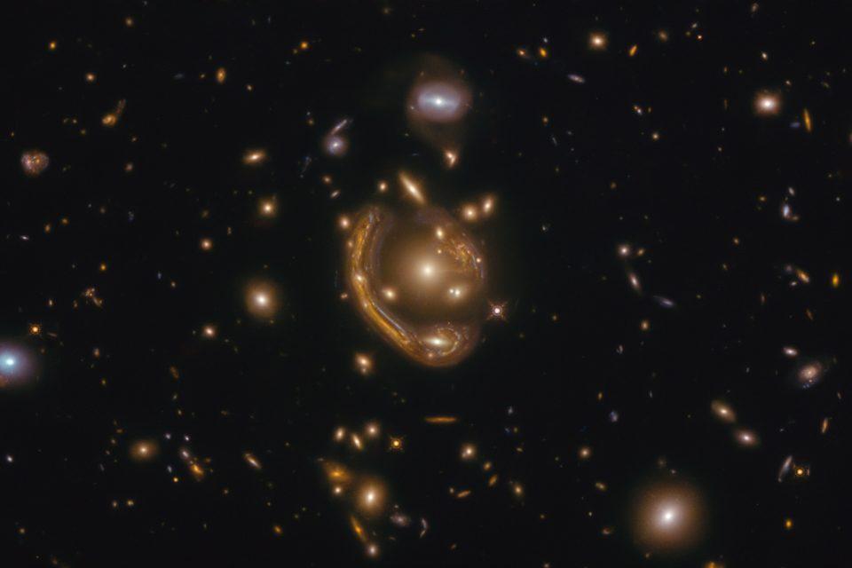 The most complete example of an Einstein ring