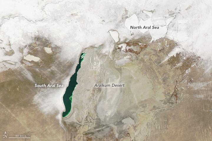 The Aral Sea in Central Asia
