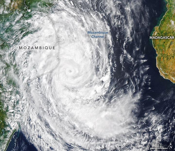 Tropical Cyclone Guambe approaches Mozambique
