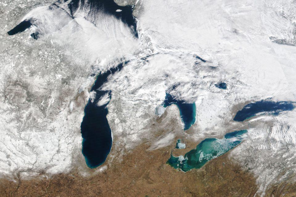 Mild season led to low ice cover on the Great Lakes