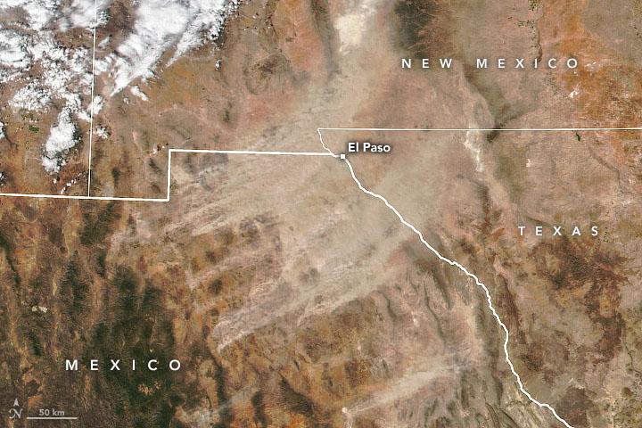 Dust storm from the Chihuahuan Desert