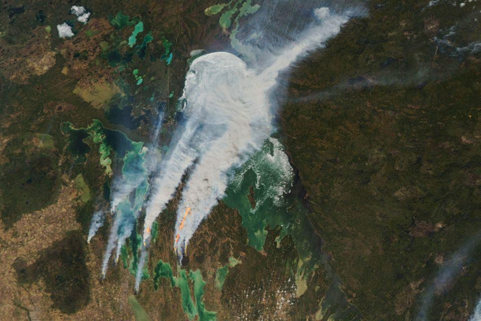 Intense wildfires in Manitoba, Canada