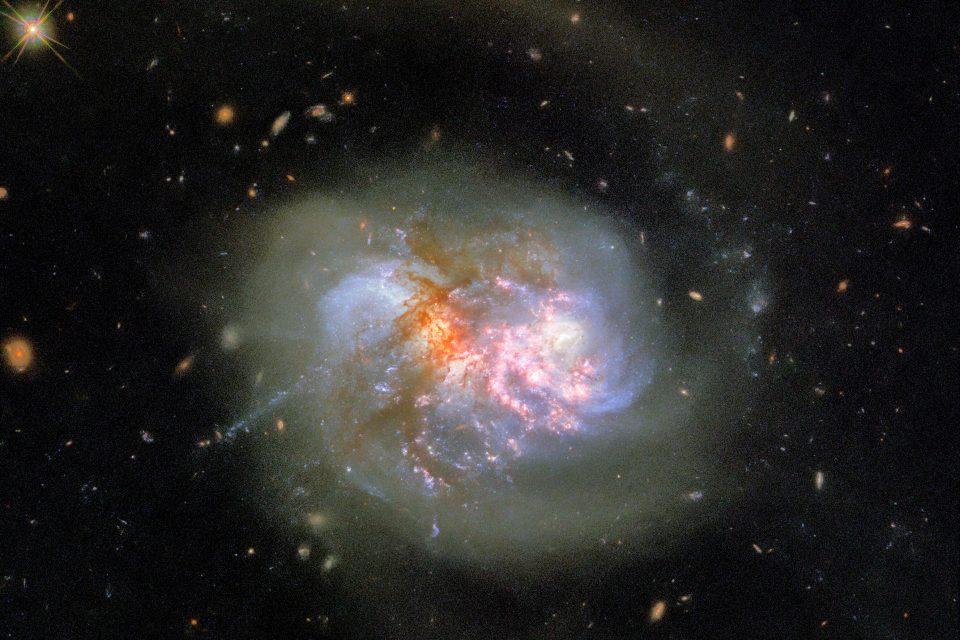 A pair of galaxies in the final stages of merging