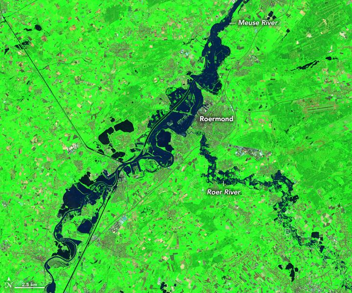 Deadly flooding along the Meuse and Roer rivers