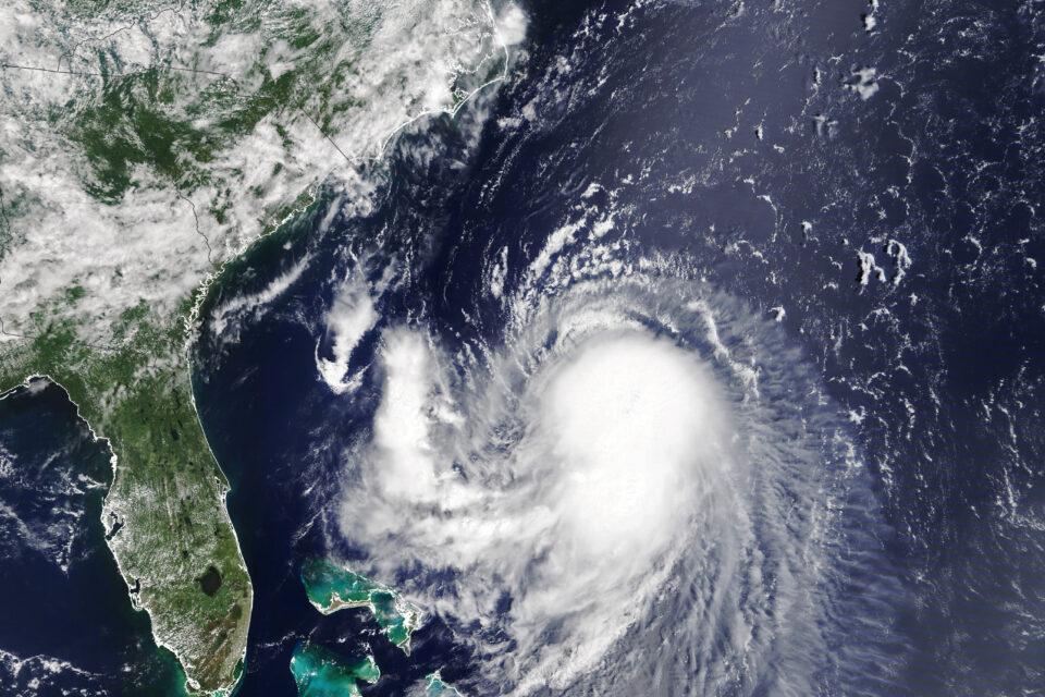 Tropical Storm Henri moving north across the Atlantic