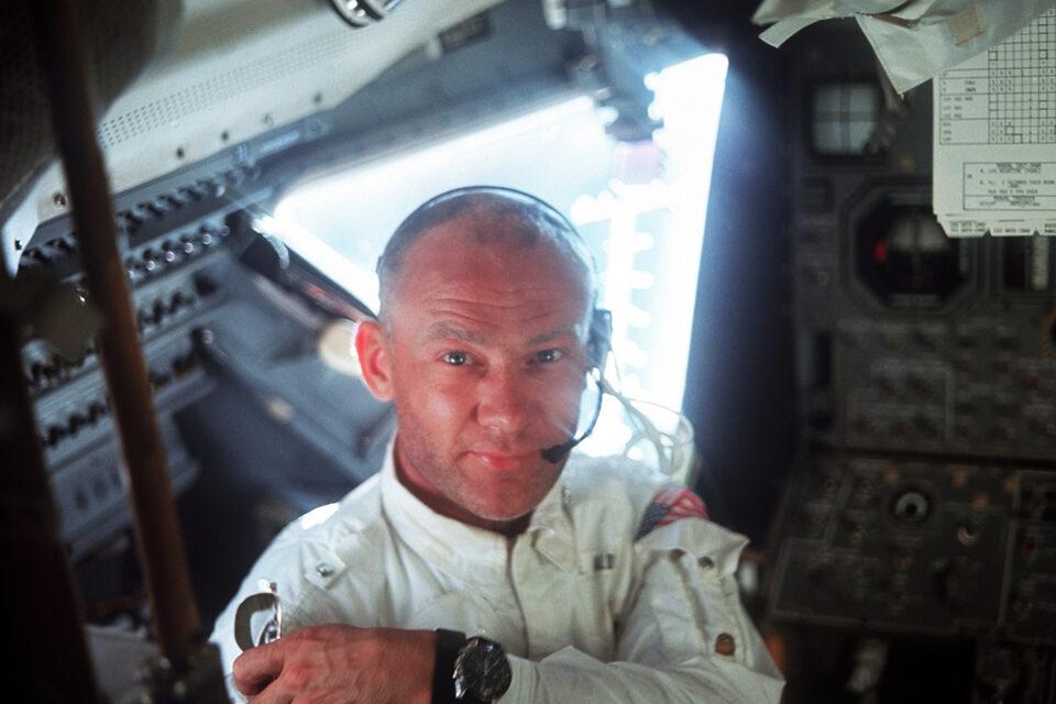 Edwin "Buzz" Aldrin on board the lunar module