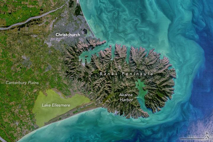Banks Peninsula on New Zealand’s South Island