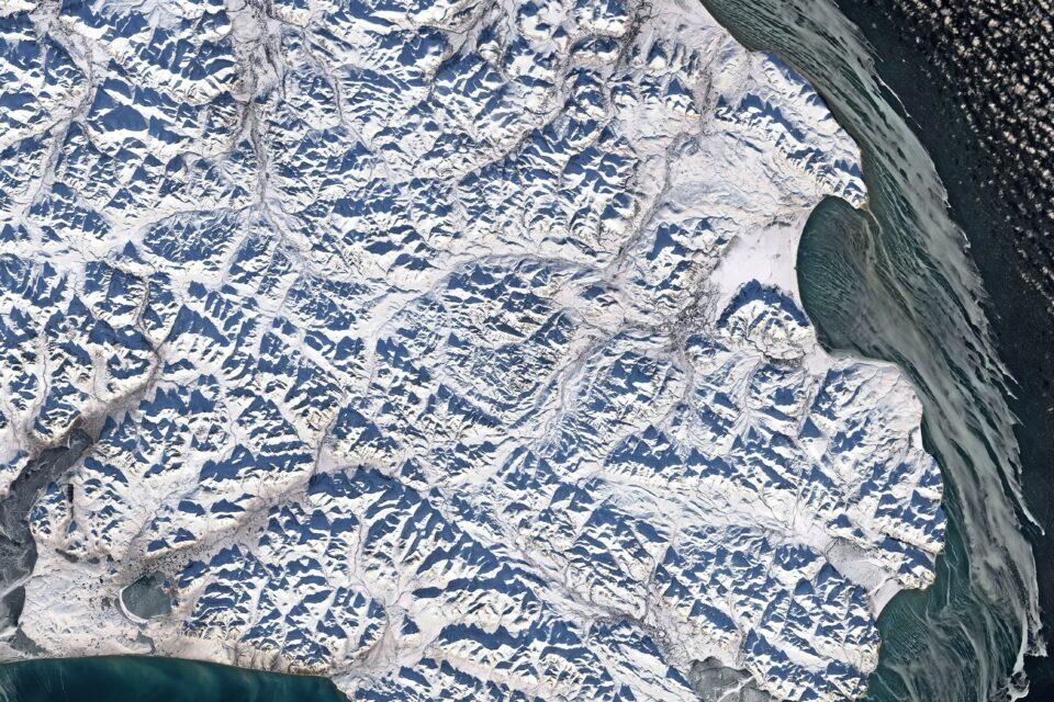 Sea ice emerges off Cape Navarin